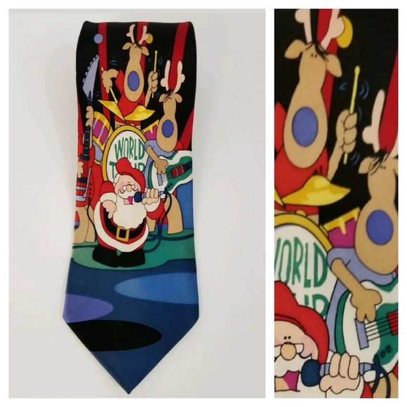 Kersten Brothers Christmas Santa Themed Neck Tie - Picture 3 of 5